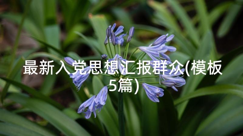 最新入党思想汇报群众(模板5篇)