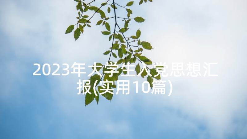 2023年大学生入党思想汇报(实用10篇)