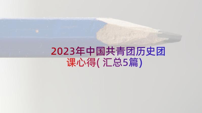 2023年中国共青团历史团课心得(汇总5篇)