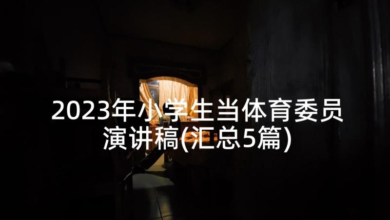 2023年小学生当体育委员演讲稿(汇总5篇)