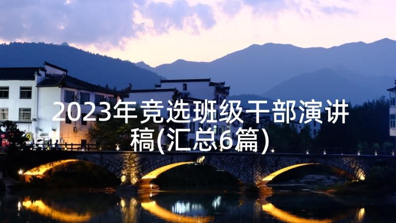 2023年竞选班级干部演讲稿(汇总6篇)