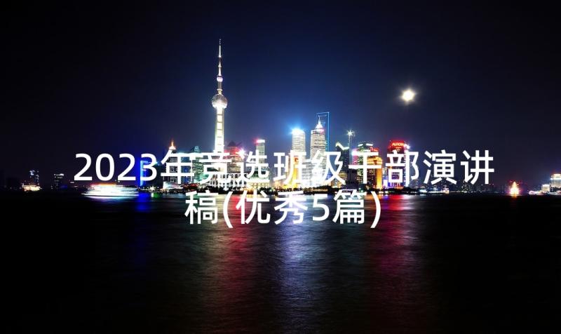 2023年竞选班级干部演讲稿(优秀5篇)