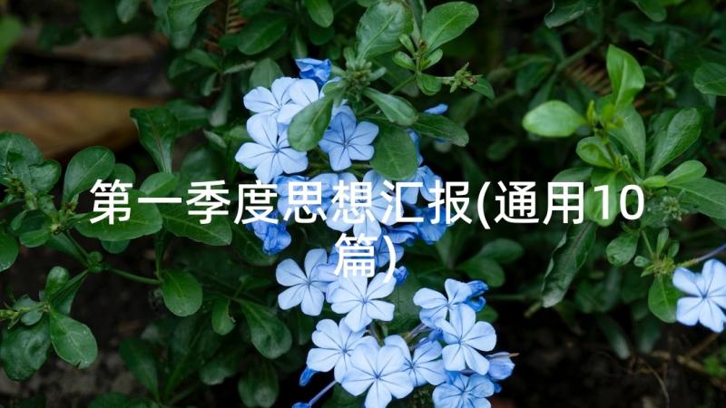 第一季度思想汇报(通用10篇)