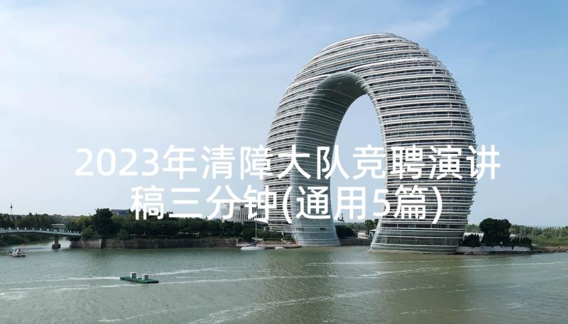 2023年清障大队竞聘演讲稿三分钟(通用5篇)