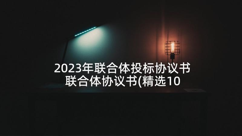 2023年联合体投标协议书 联合体协议书(精选10篇)