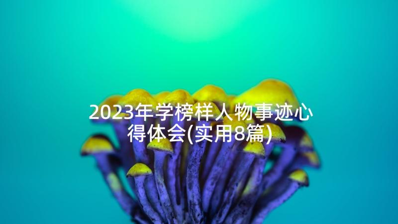 2023年学榜样人物事迹心得体会(实用8篇)