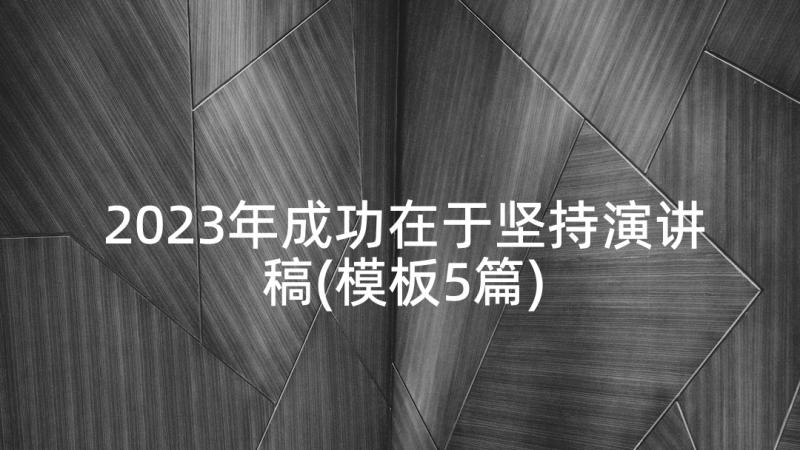 2023年成功在于坚持演讲稿(模板5篇)