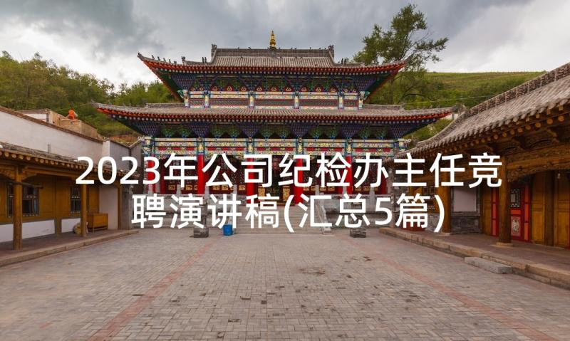 2023年公司纪检办主任竞聘演讲稿(汇总5篇)