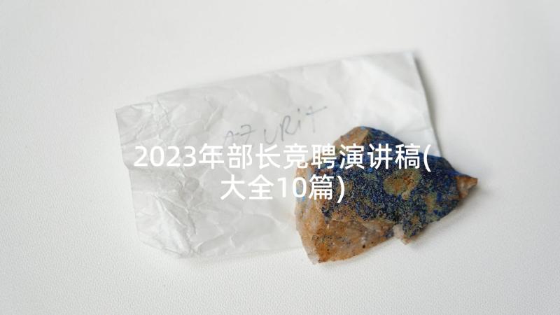 2023年部长竞聘演讲稿(大全10篇)