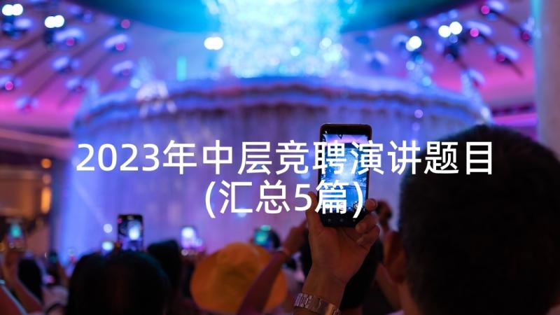 2023年中层竞聘演讲题目(汇总5篇)