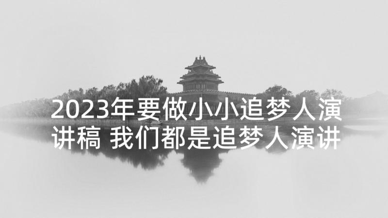 2023年要做小小追梦人演讲稿 我们都是追梦人演讲稿(精选7篇)