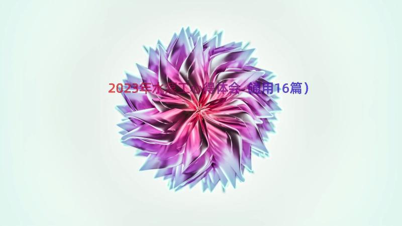 2023年水泵工心得体会（通用16篇）