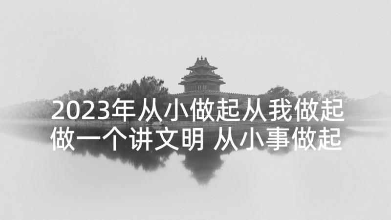 2023年从小做起从我做起做一个讲文明 从小事做起演讲稿(精选9篇)