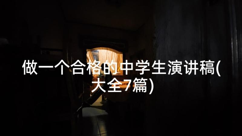 做一个合格的中学生演讲稿(大全7篇)