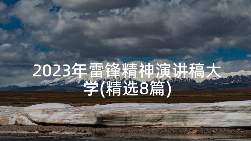 2023年雷锋精神演讲稿大学(精选8篇)