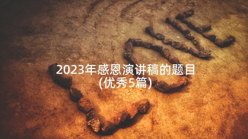 2023年感恩演讲稿的题目(优秀5篇)