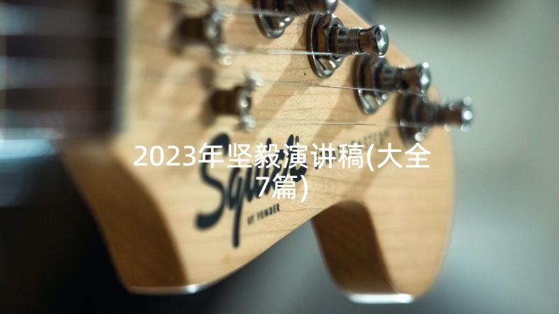 2023年坚毅演讲稿(大全7篇)