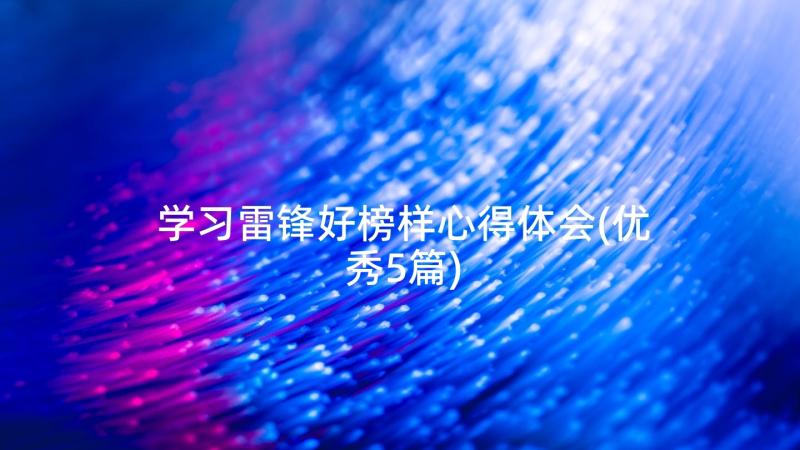 学习雷锋好榜样心得体会(优秀5篇)