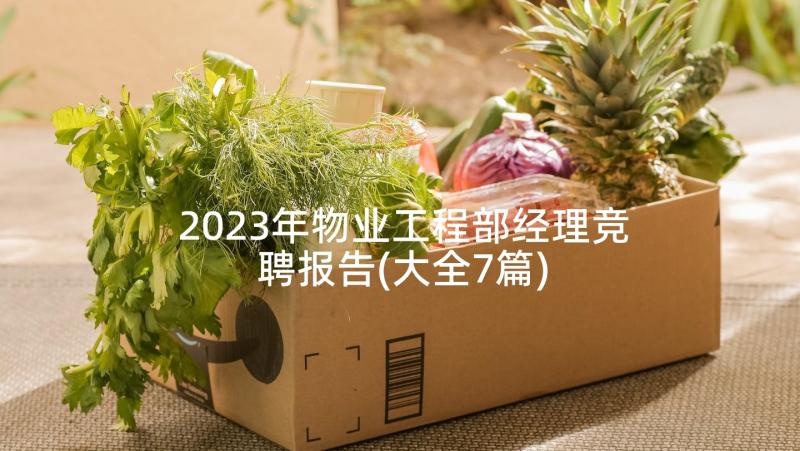 2023年物业工程部经理竞聘报告(大全7篇)