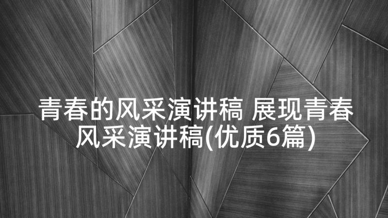 青春的风采演讲稿 展现青春风采演讲稿(优质6篇)