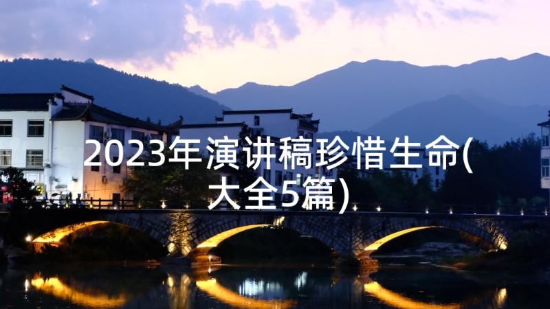 2023年演讲稿珍惜生命(大全5篇)