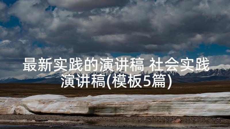 最新实践的演讲稿 社会实践演讲稿(模板5篇)