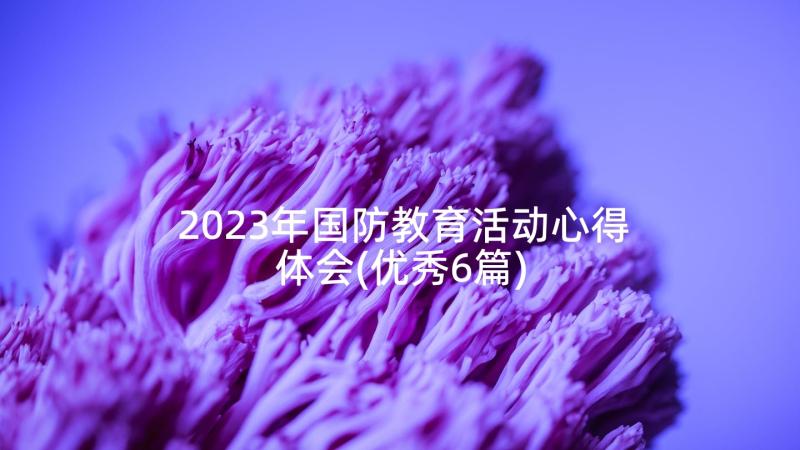 2023年国防教育活动心得体会(优秀6篇)