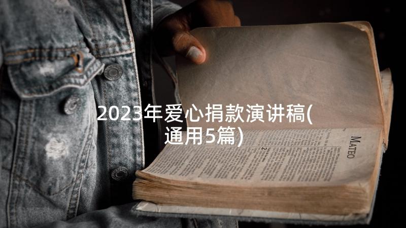 2023年爱心捐款演讲稿(通用5篇)