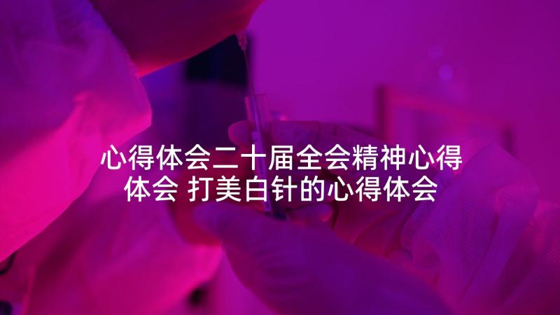 心得体会二十届全会精神心得体会 打美白针的心得体会(大全5篇)