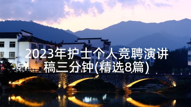 2023年护士个人竞聘演讲稿三分钟(精选8篇)