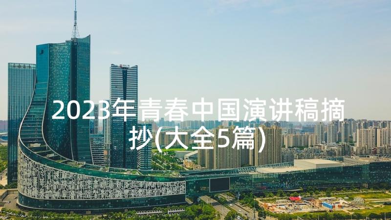 2023年青春中国演讲稿摘抄(大全5篇)