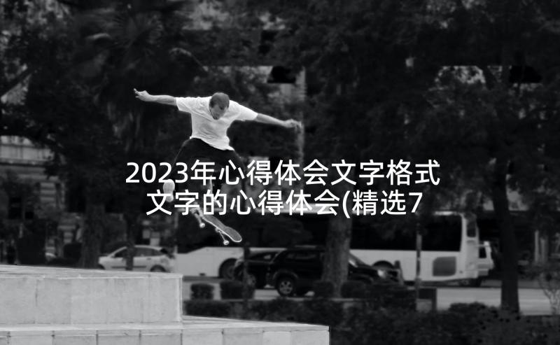 2023年心得体会文字格式 文字的心得体会(精选7篇)