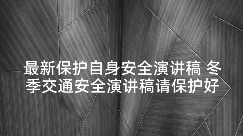 最新保护自身安全演讲稿 冬季交通安全演讲稿请保护好您自己(优秀5篇)