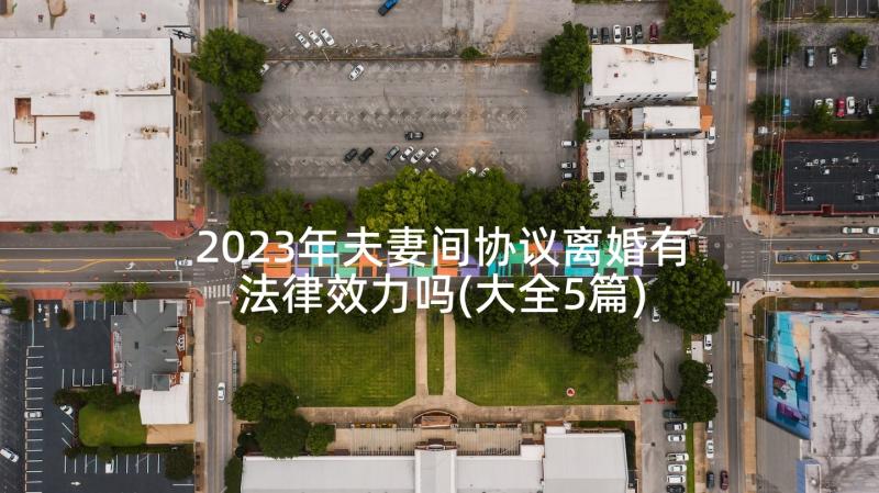 2023年夫妻间协议离婚有法律效力吗(大全5篇)