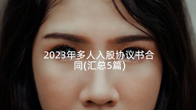 2023年多人入股协议书合同(汇总5篇)