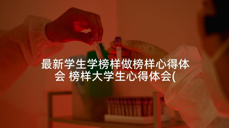 最新学生学榜样做榜样心得体会 榜样大学生心得体会(模板5篇)