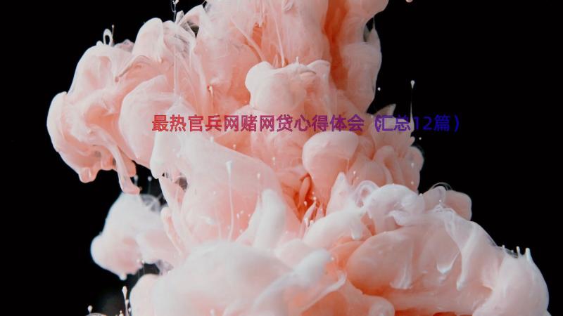 最热官兵网赌网贷心得体会（汇总12篇）