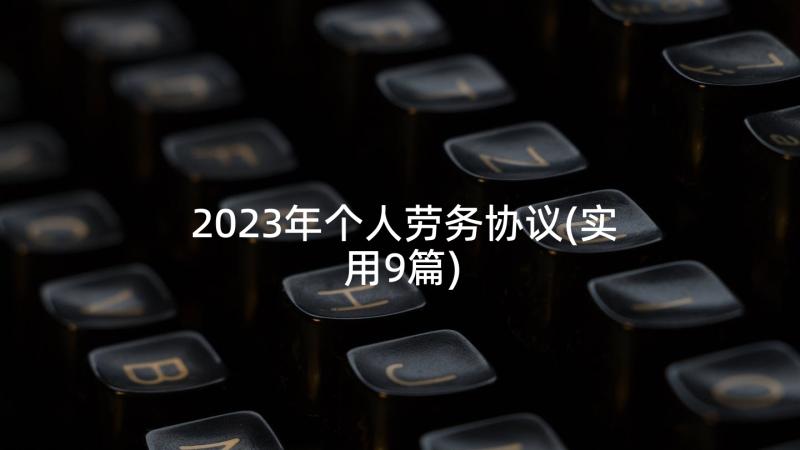 2023年个人劳务协议(实用9篇)