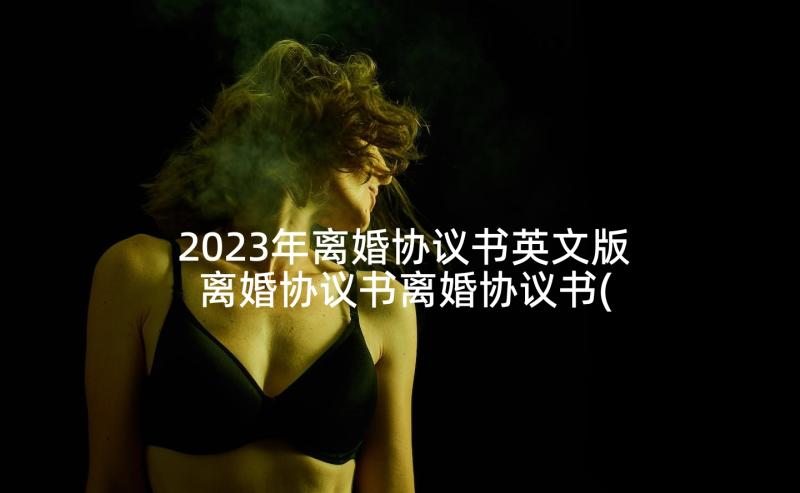 2023年离婚协议书英文版 离婚协议书离婚协议书(实用8篇)