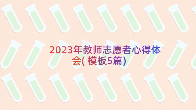 2023年教师志愿者心得体会(模板5篇)