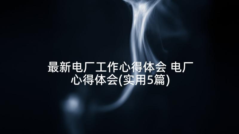 最新电厂工作心得体会 电厂心得体会(实用5篇)