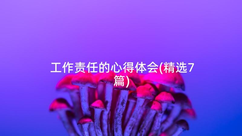 工作责任的心得体会(精选7篇)