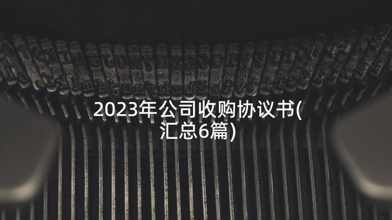 2023年公司收购协议书(汇总6篇)