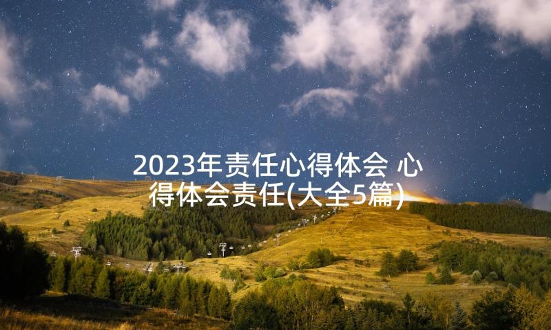 2023年责任心得体会 心得体会责任(大全5篇)