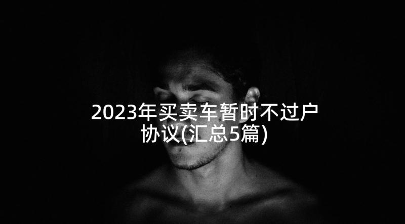 2023年买卖车暂时不过户协议(汇总5篇)