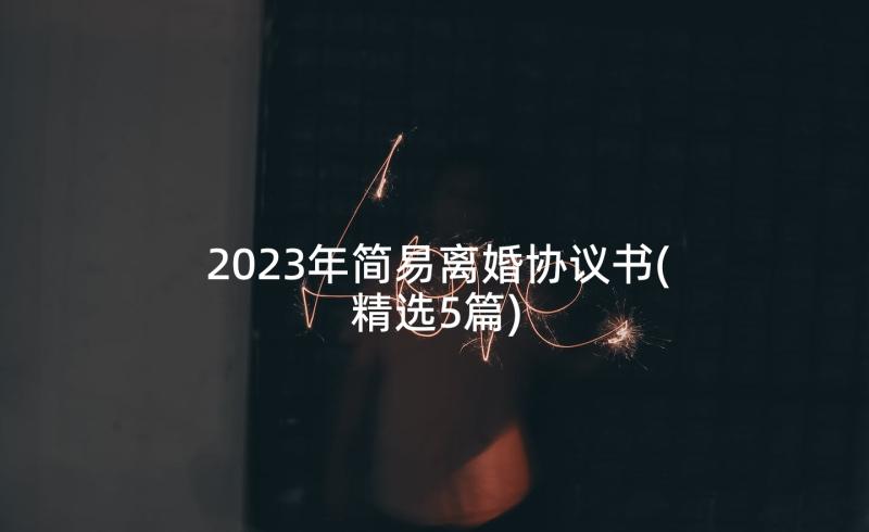 2023年简易离婚协议书(精选5篇)