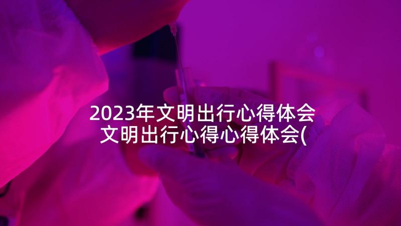 2023年文明出行心得体会 文明出行心得心得体会(汇总7篇)