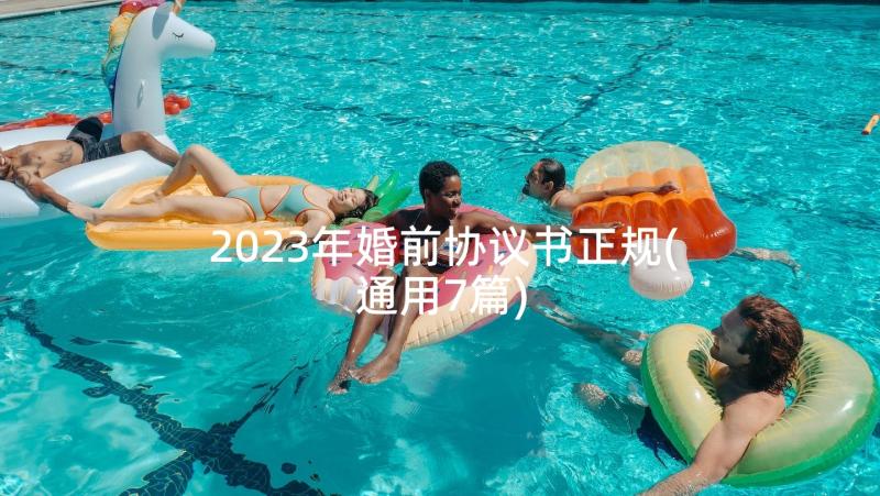 2023年婚前协议书正规(通用7篇)