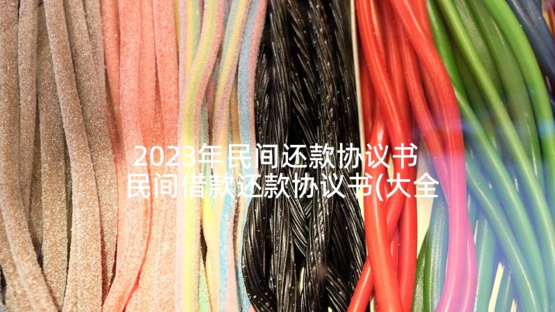 2023年民间还款协议书 民间借款还款协议书(大全5篇)