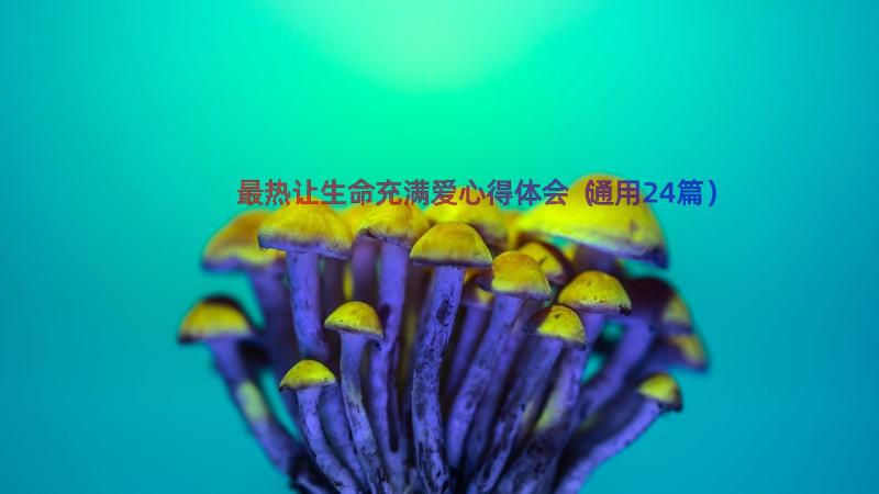 最热让生命充满爱心得体会（通用24篇）